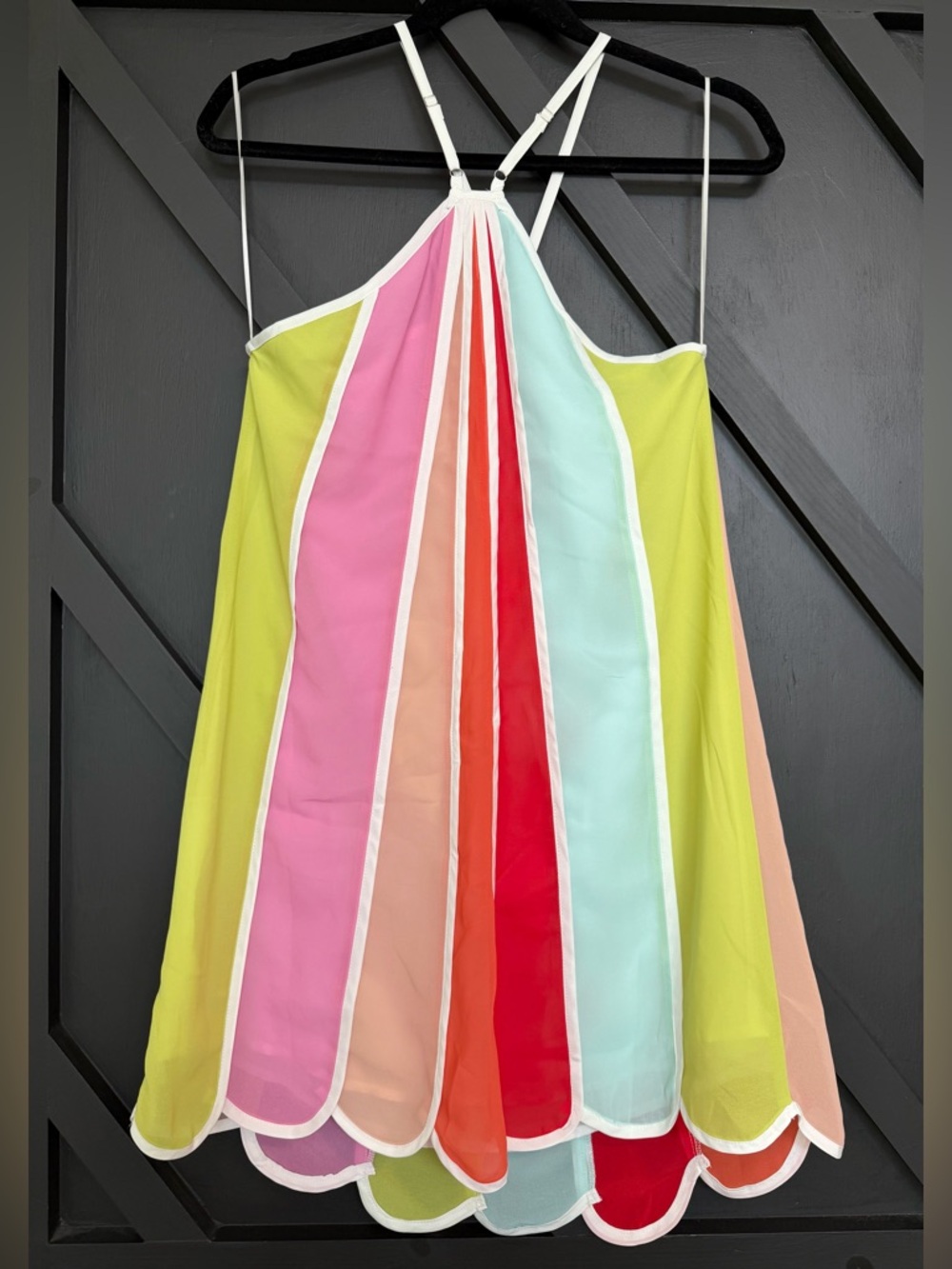 VICI Coasted Lune Color Block Halter Mini Dress, Size Small - Picture 9 of 14
